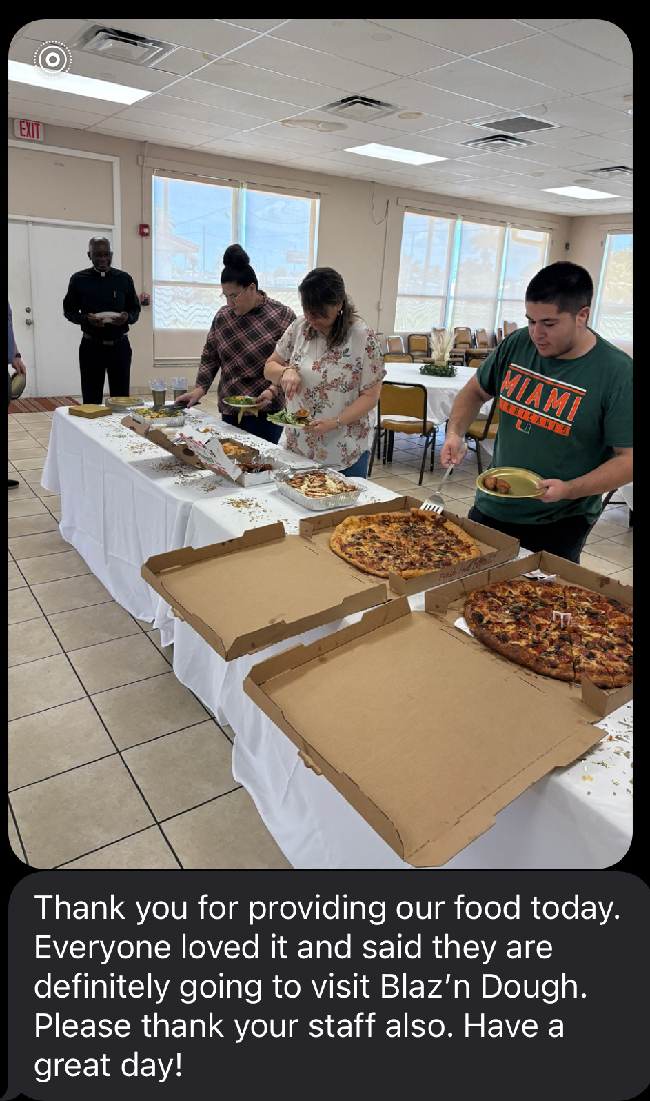 Catering spread at a community event